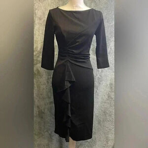 AISIZE Women's Retro Ruched Elegant Business Pencil‎ Sheath Dress size Small